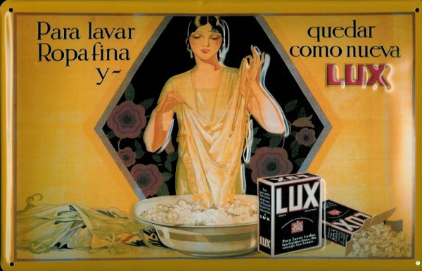 Blechschild Lux Seife Spanien spanisch Schild Werbeschild Nostalgieschild