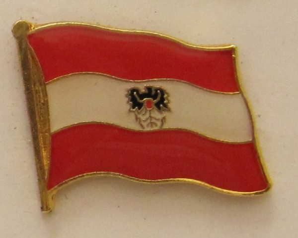 Pin Anstecker Flagge Fahne Österreich mit Adler Wappen
