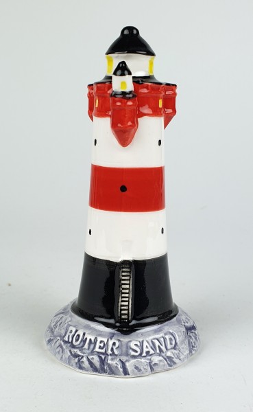 Roter Sand Leuchtturm Modell 10,5cm Keramik Leuchtturmmodell Standmodell Nordsee