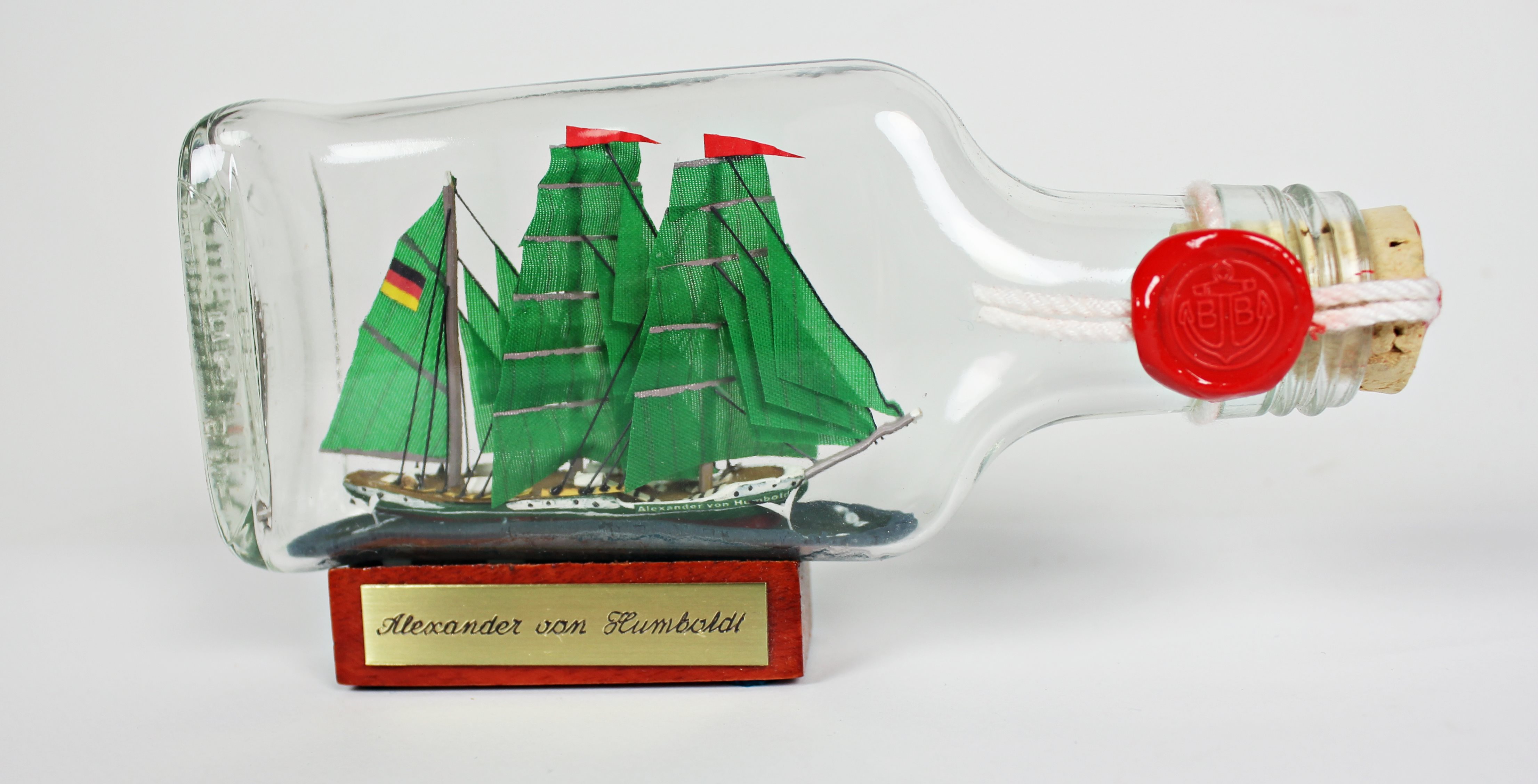 29 x 9,5 cm Maritime Deko Flaschenschiff Buddelschiff Gorch Fock ca 