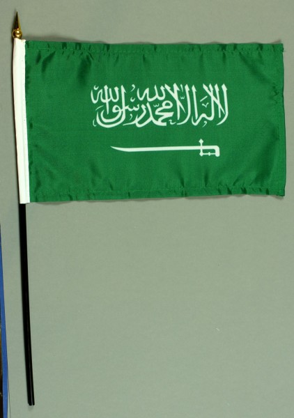 Tischflagge Saudi Arabien 15x25 cm BASIC optional mit Tischflaggenständer