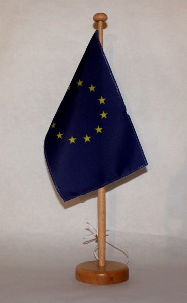 Tischflagge Europa Europarat Europaflagge 25x15 cm optional mit Holz- oder Chromständer Tischfahne T
