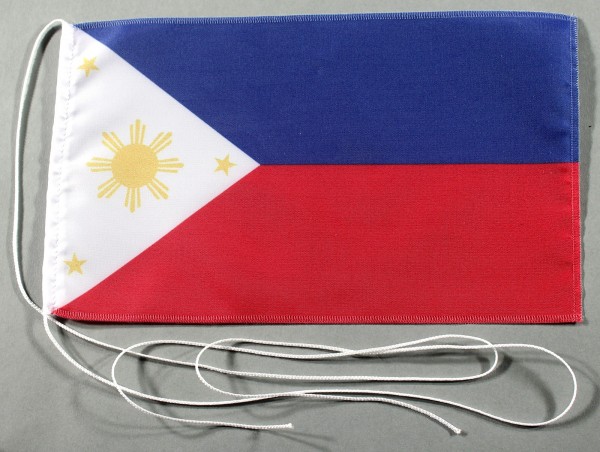 Tischflagge Philippinen 25x15 cm optional mit Holz- oder Chromständer Tischfahne Tischfähnchen