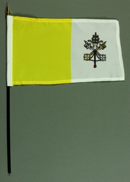 Tischflagge Vatikan Papst 25x15 cm BASIC optional mit Tischflaggenständer
