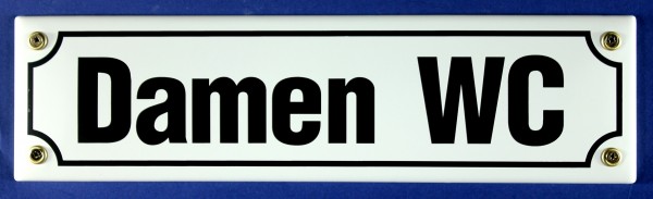 Strassenschild Damen WC 30x8 cm Emaile Toiletten Email Tür Schild Emaille Türschild