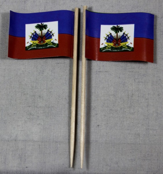 Party-Picker Flagge Haiti Papierfähnchen in Spitzenqualität 50 Stück Beutel