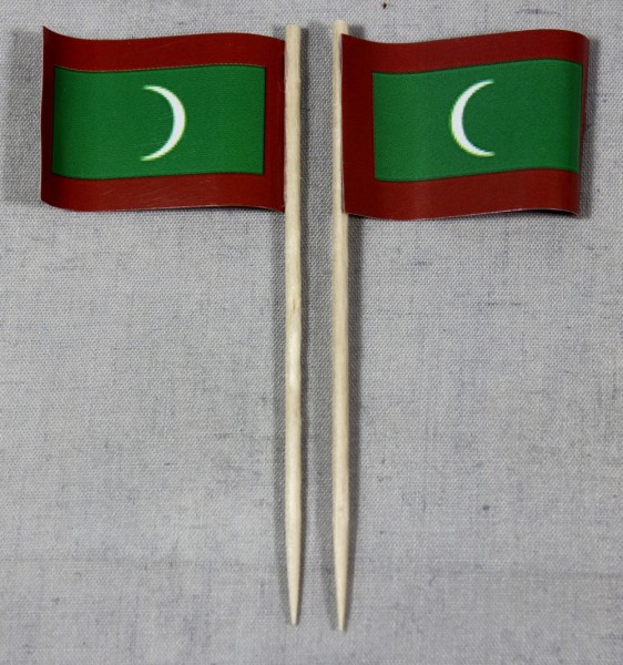 Party-Picker Flagge Malediven Papierfähnchen in Spitzenqualität 50 Stück Beutel