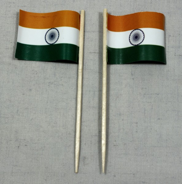 Party-Picker Flagge Indien Papierfähnchen in Spitzenqualität 50 Stück Beutel