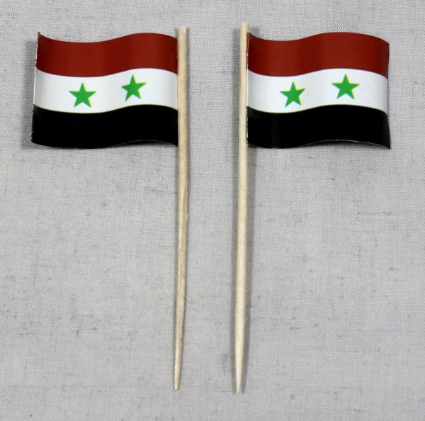 Party-Picker Flagge Syrien Papierfähnchen in Spitzenqualität 50 Stück Beutel