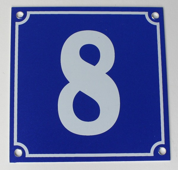 Hausnummernschild Aluminium Aluschild 1 mm Stärke Alu Schild Nr. 8 blau