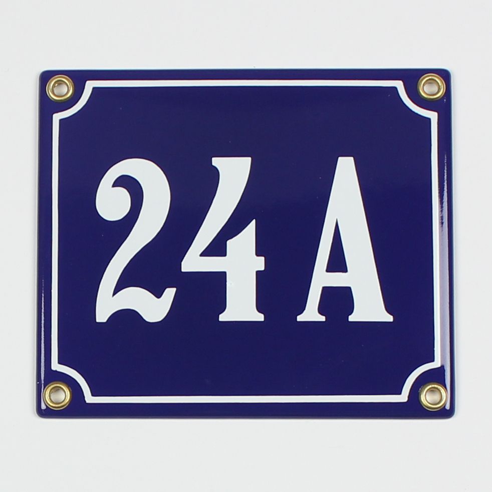 Blaue Emaille Hausnummer "21" 14x12 cm Hausnummernschild sofort lieferbar Schild