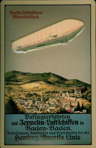 Blechschild Nostalgieschild Zeppelin Baden-Baden