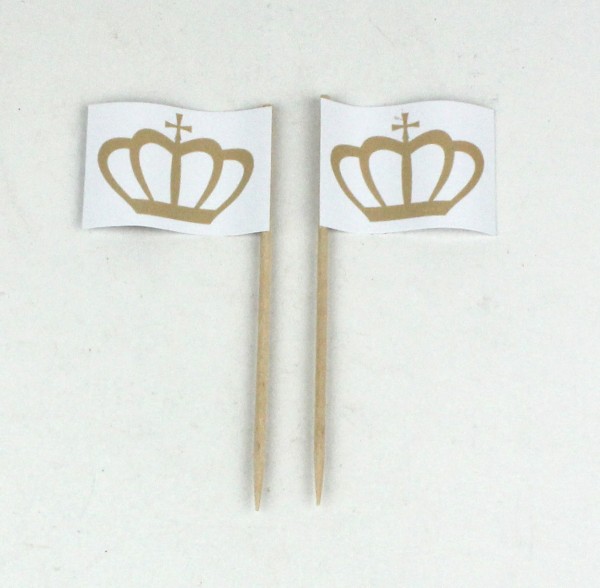 Party-Picker Flagge Krone Queen Königin Papierfähnchen in Spitzenqualität 25 oder 50 Stück Beutel