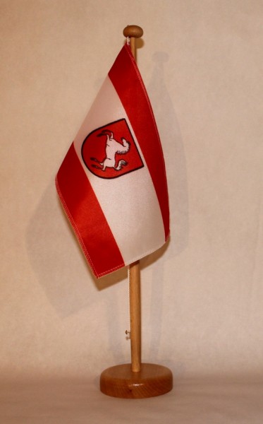 Tischflagge Westfalen 25x15 cm optional mit Holz- oder Chromständer Tischfahne Tischfähnchen