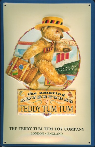 Blechschild Nostalgieschild Teddy Tum Tum Bär Spielzeug Teddybär