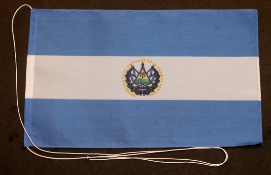 Tischflagge El Salvador 25x15 cm optional mit Holz- oder Chromständer Tischfahne Tischfähnchen