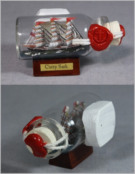 Buddelschiff Cutty Sark 5x2 cm Kühlschrankmagnet mit 10x3 mm Neodym Magnet Souvenir