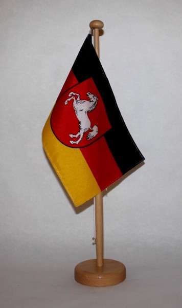 Tischflagge Niedersachsen 25x15 cm optional mit Holz- oder Chromständer Tischfahne Tischfähnchen