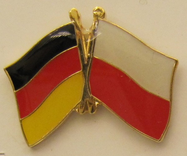 Polen / Deutschland Freundschafts Pin Anstecker Flagge Fahne Nationalflagge