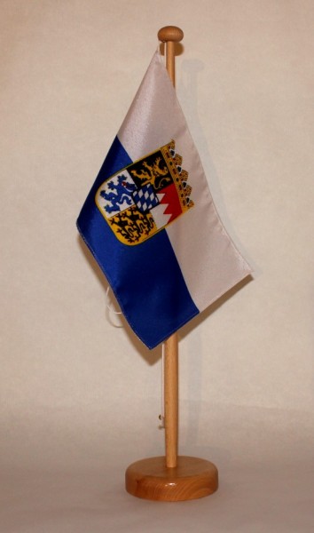 Tischflagge Bayern Dienstflagge Landesflagge 25x15 cm optional mit Holz- oder Chromständer Tischfahn