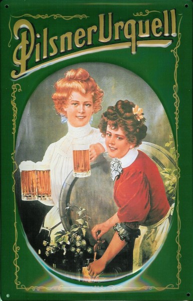 Blechschild Pilsner Urquell Bier Pilsen Schild retro Nostalgie Werbeschild