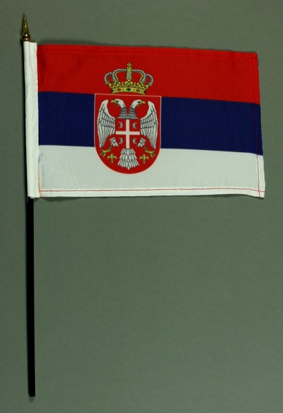 Tischflagge Serbien 25x15 cm BASIC optional mit Tischflaggenständer