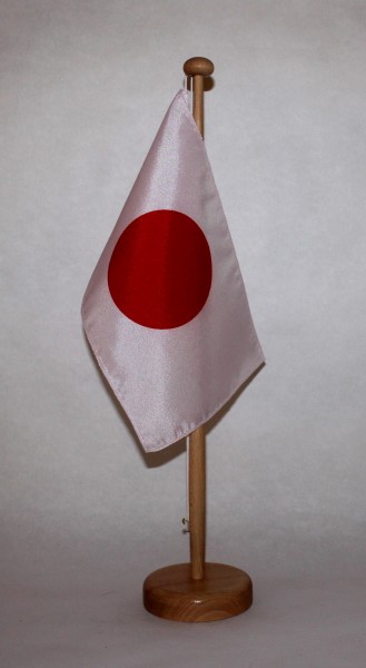 Tischflagge Japan 25x15 cm optional mit Holz- oder Chromständer Tischfahne Tischfähnchen