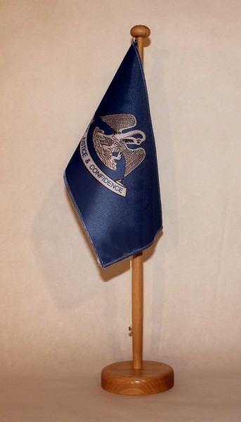 Tischflagge Louisiana USA Bundesstaat US State 25x15 cm optional mit Holz- oder Chromständer Tischfa