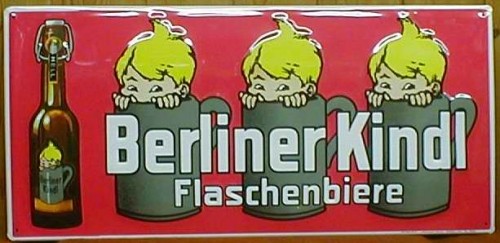 Blechschild Berliner Kindl Flaschenbiere Schild retro Bier Nostalgieschild