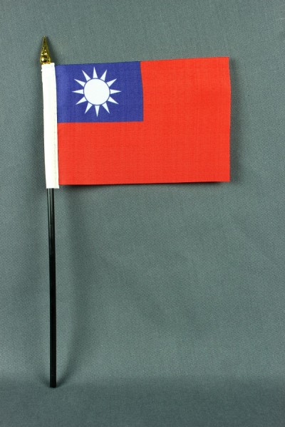 Kleine Tischflagge Taiwan 10x15 cm optional mit Tischfähnchenständer