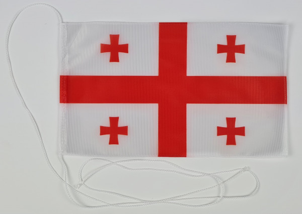 Tischflagge Georgien (neu) 25x15 cm optional mit Holz- oder Chromständer Tischfahne Tischfähnchen