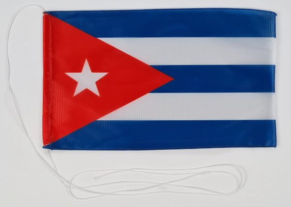 Tischflagge Kuba 25x15 cm optional mit Holz- oder Chromständer Tischfahne Tischfähnchen