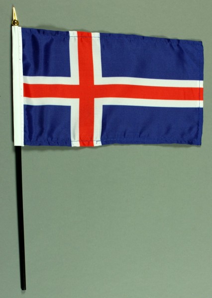 Tischflagge Island 15x25 cm BASIC optional mit Tischflaggenständer
