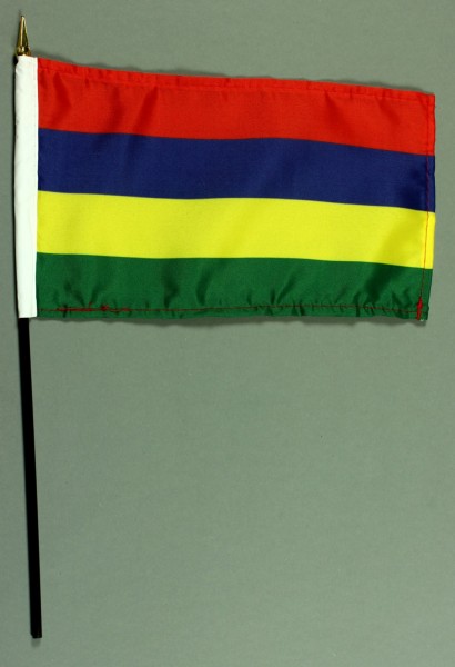 Tischflagge Mauritius 15x25 cm BASIC optional mit Tischflaggenständer
